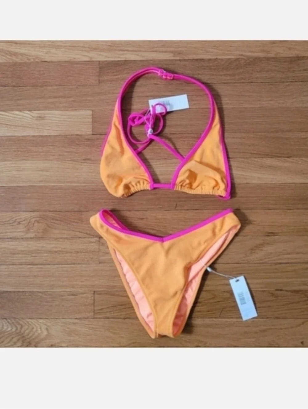 NWT FRANKIES BIKINIS TERRY SET IN SUNDOWN HARLOW ENZO